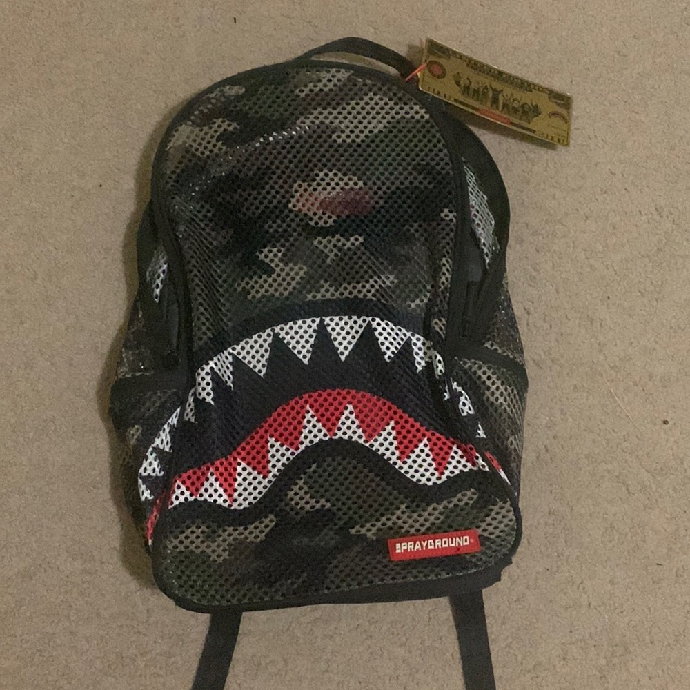 Sprayground Mesh Camo Shark backpack. limited edition from 2019